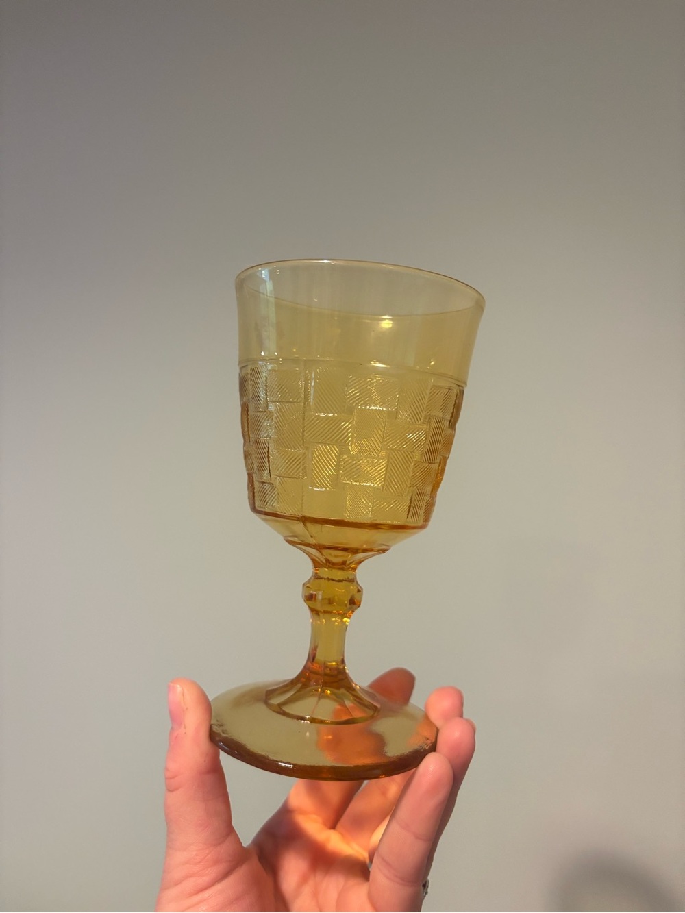 vintage Early American Pattern Glass (EAPG) amber goblet 📣✨